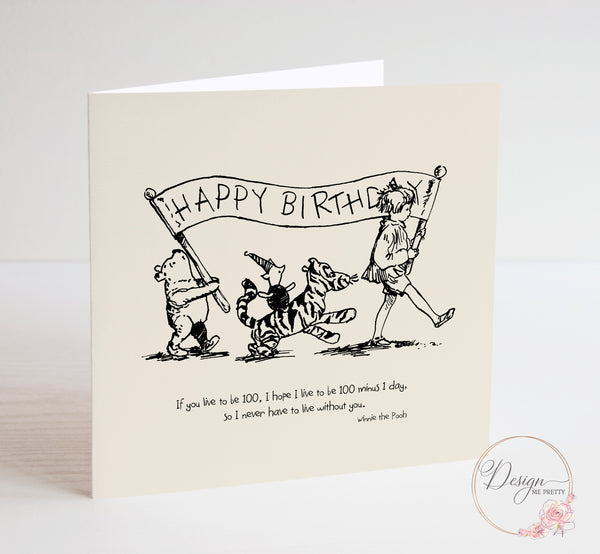 Winnie the Pooh Vintage Birthday Card