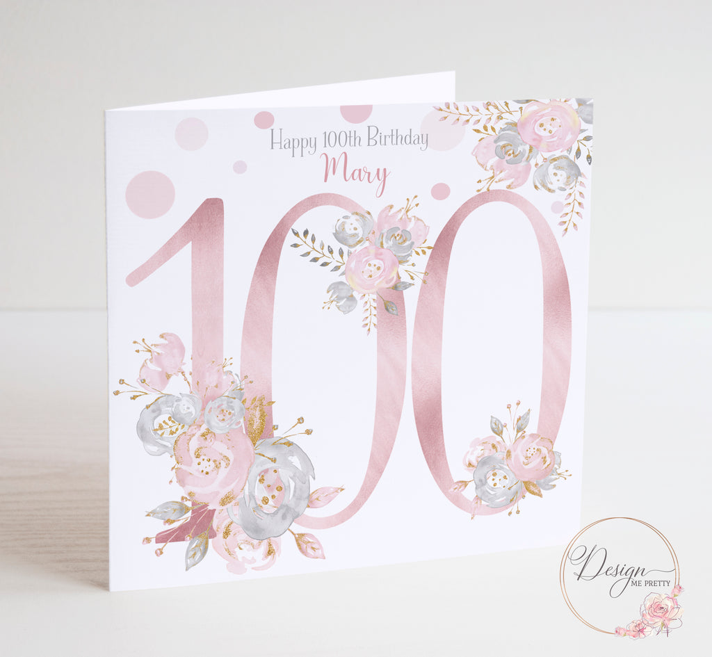 Personalised 100th Birthday Card