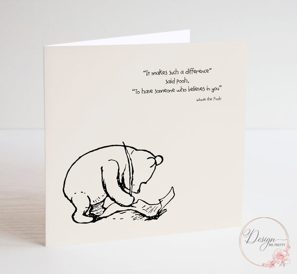 Winnie the Pooh Thank you Teacher Card - Believes in you