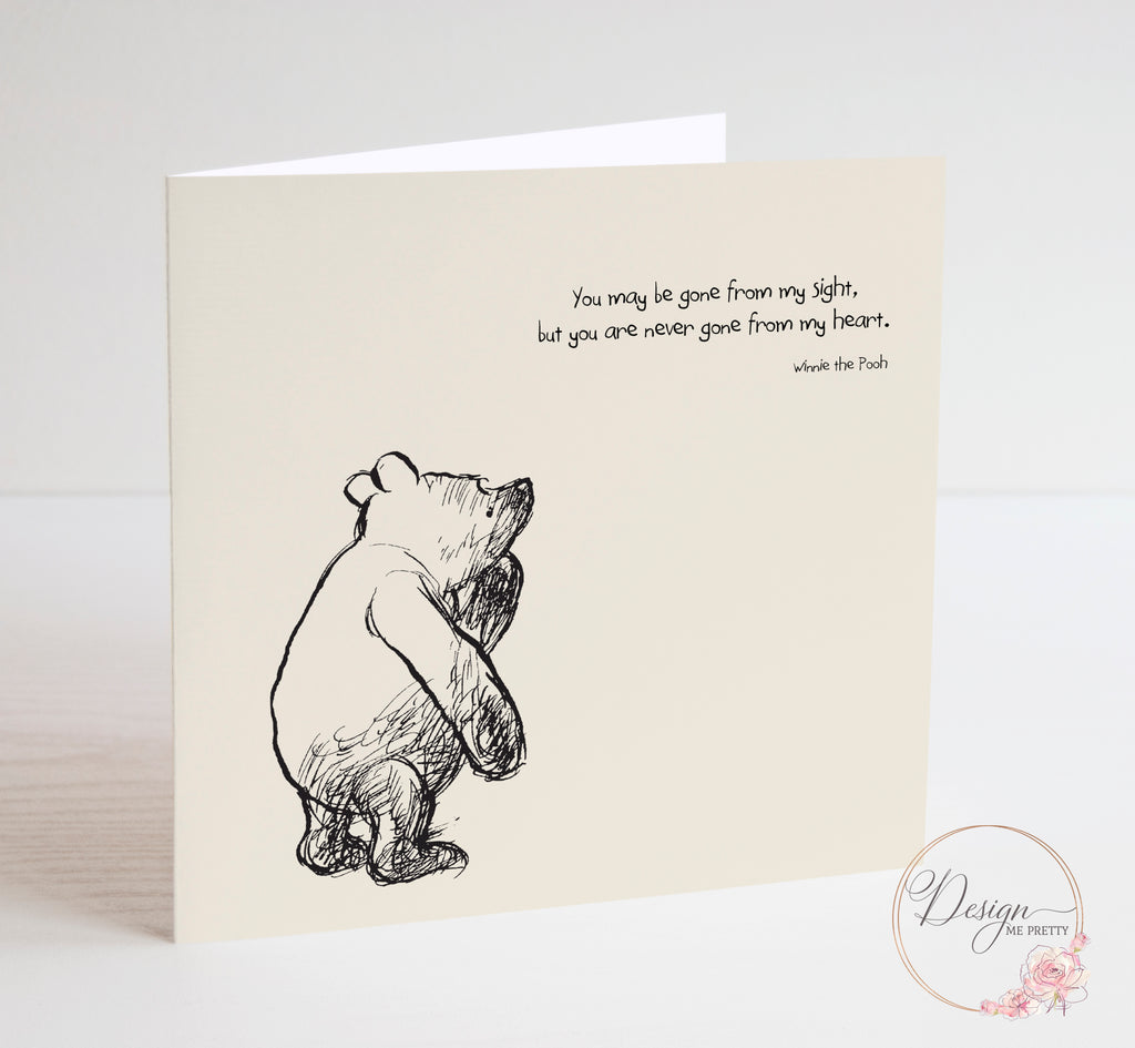 Winnie the Pooh Sentiment Card - Gone from Sight