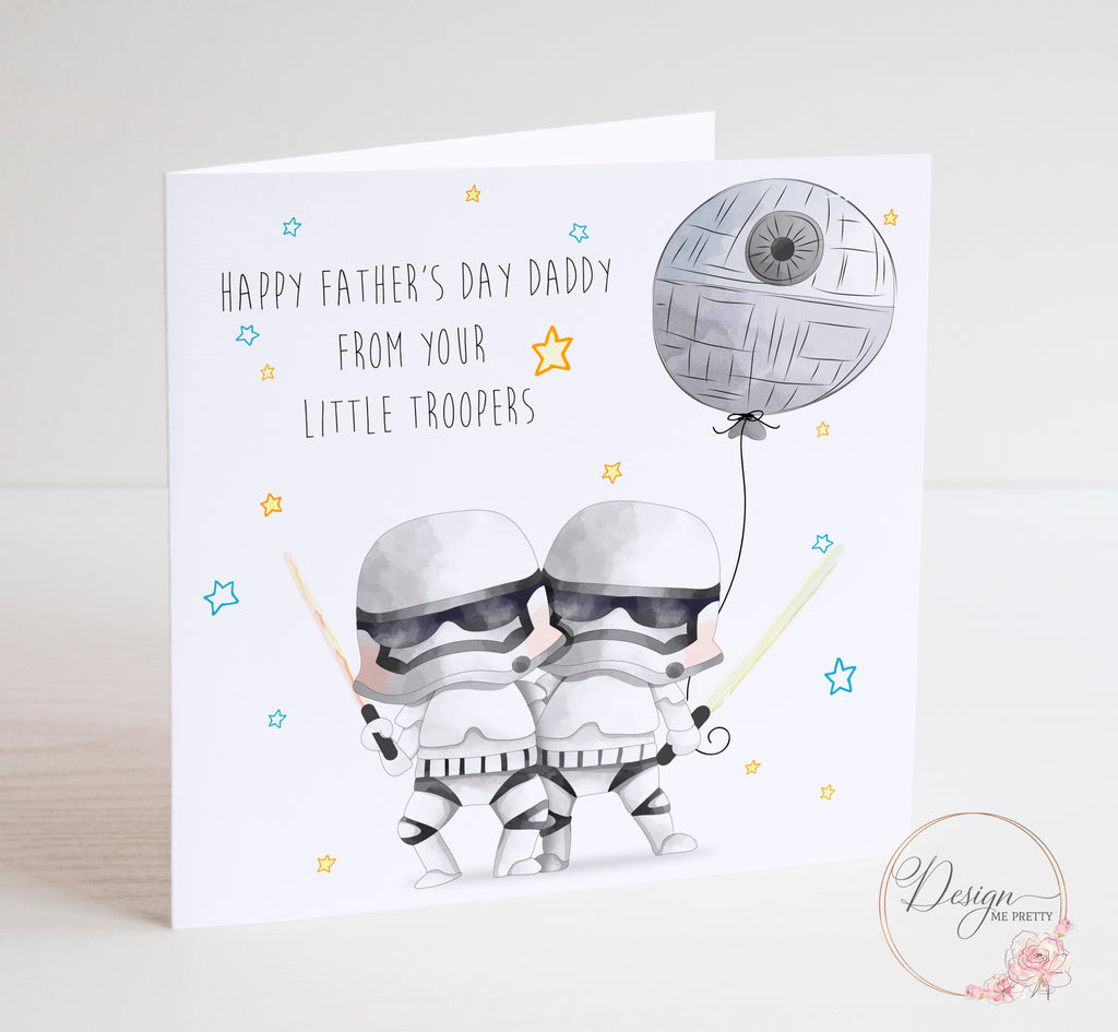 Star Wars Stormtrooper Father's Day Card - Boys x 2