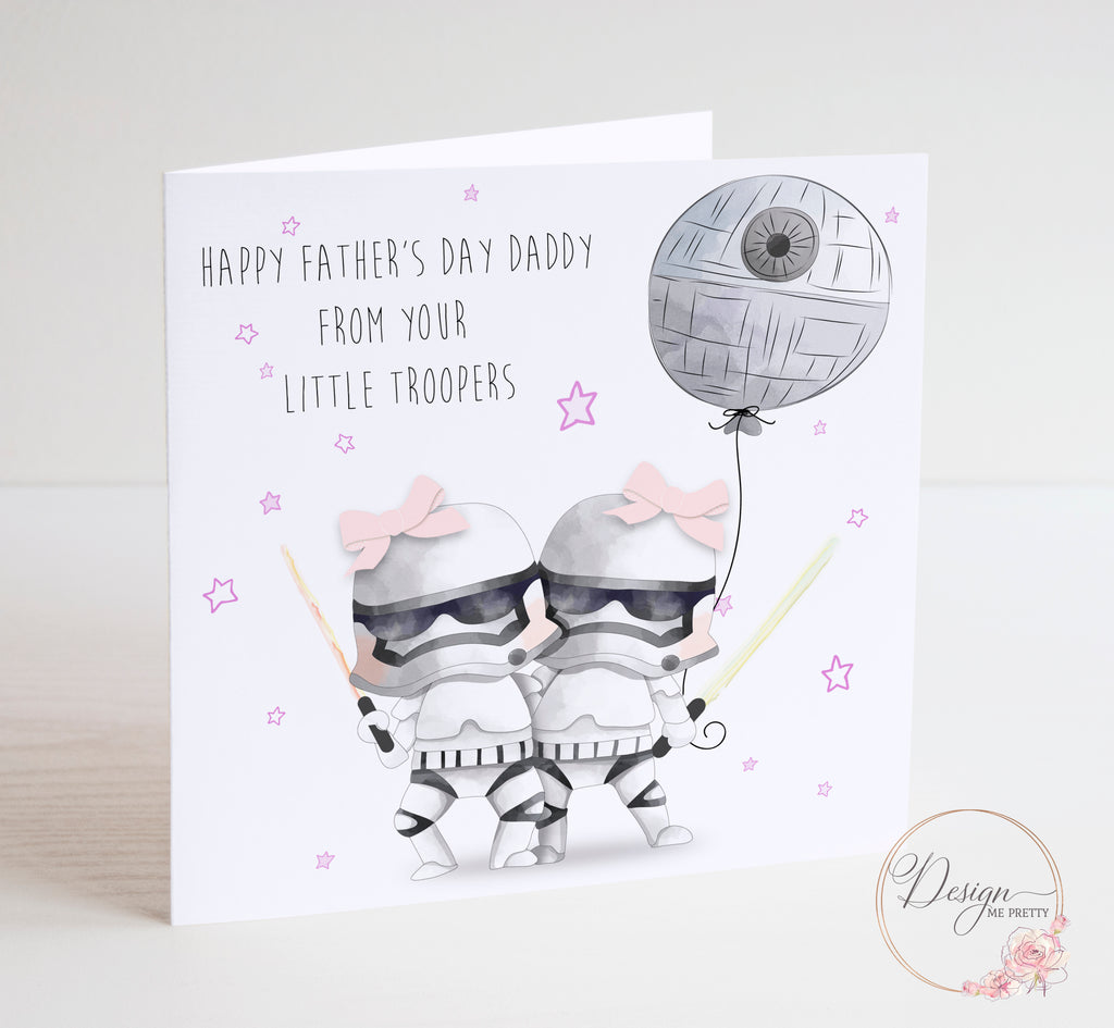 Star Wars Stormtrooper Father's Day Card - Girls x 2