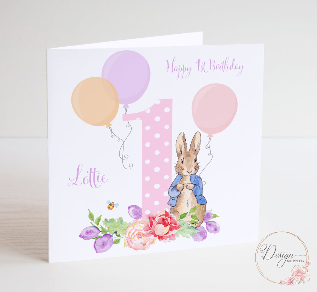 Peter Rabbit Girls Birthday Card - Flopsy 1-9