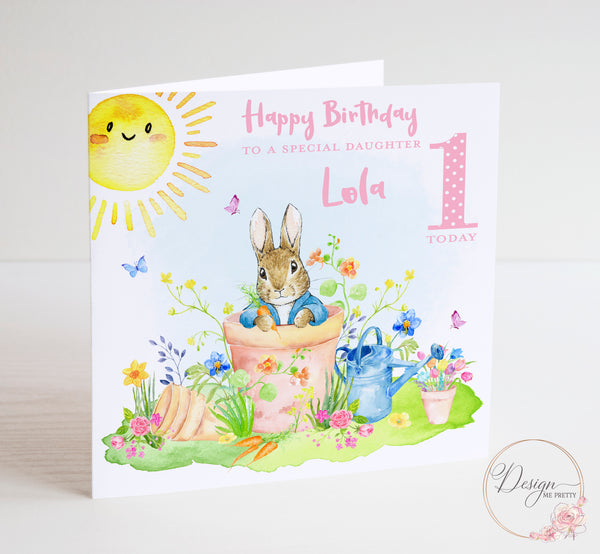 Peter Rabbit Girls Birthday Card - Ages 1-9