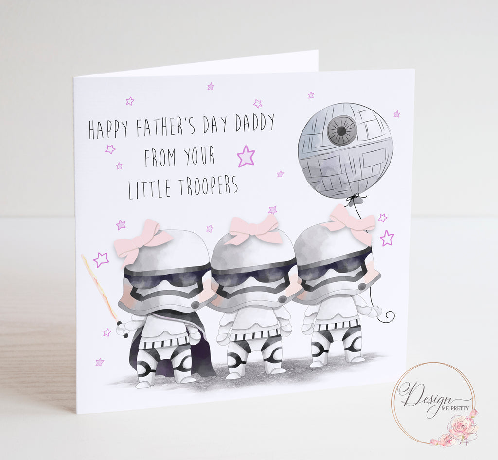 Star Wars Stormtrooper Father's Day Card - Girls x 3