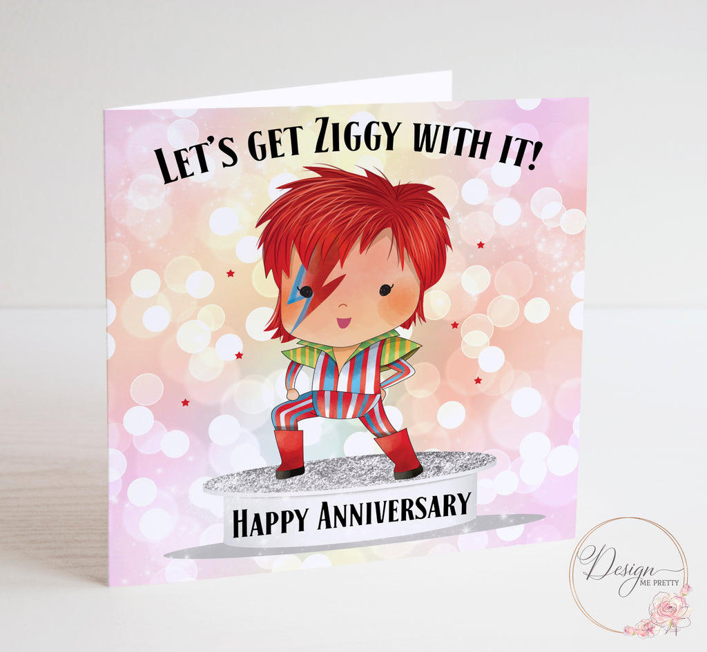 David Bowie Anniversary Card - Get Ziggy With It