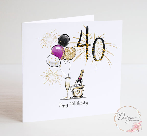 Personalised 40th Birthday Card