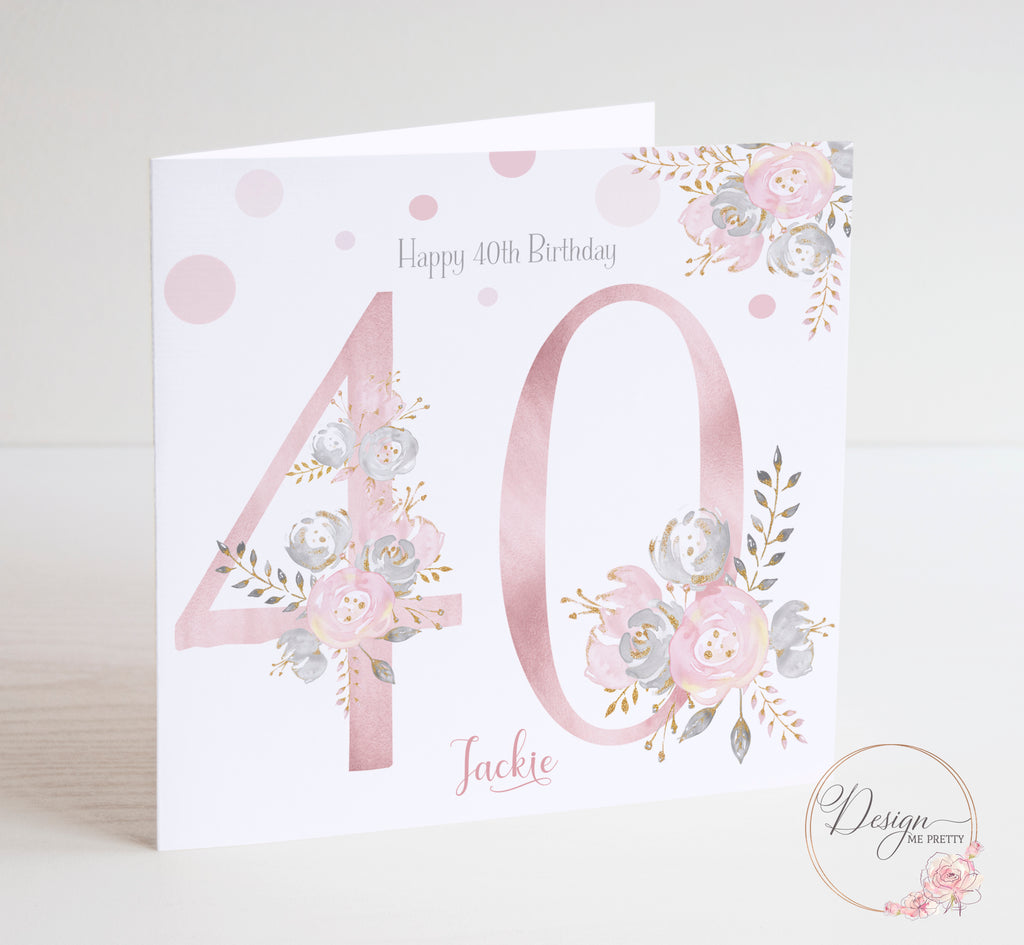 Personalised 40th Birthday Card