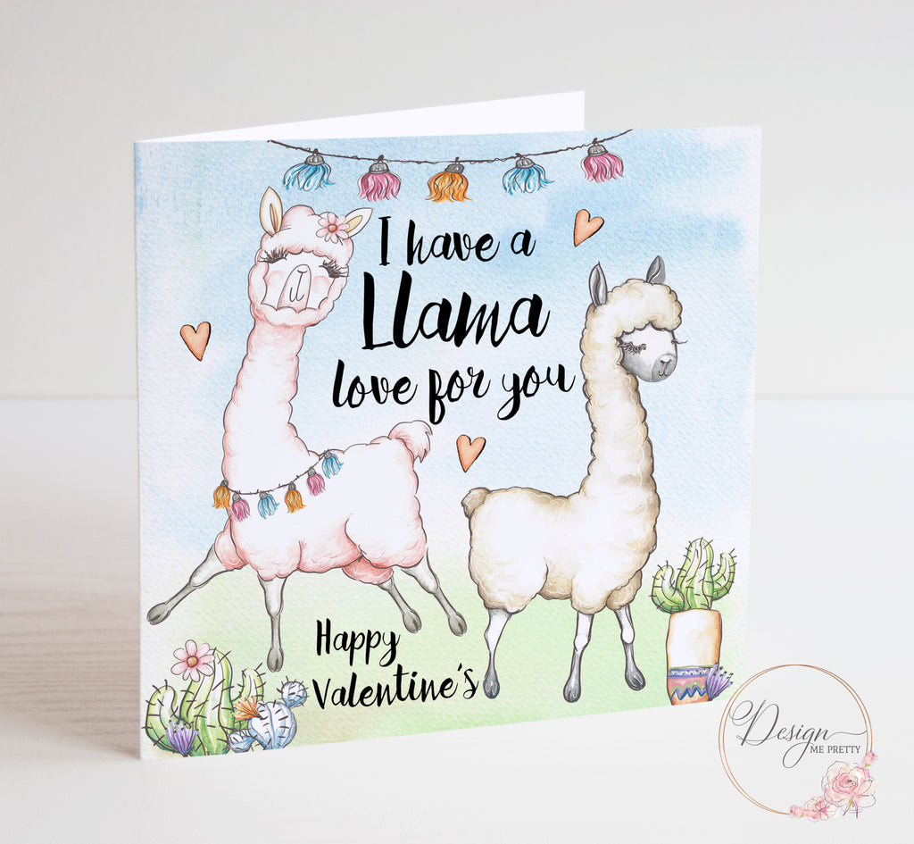 Llama Love for you - Valentines card