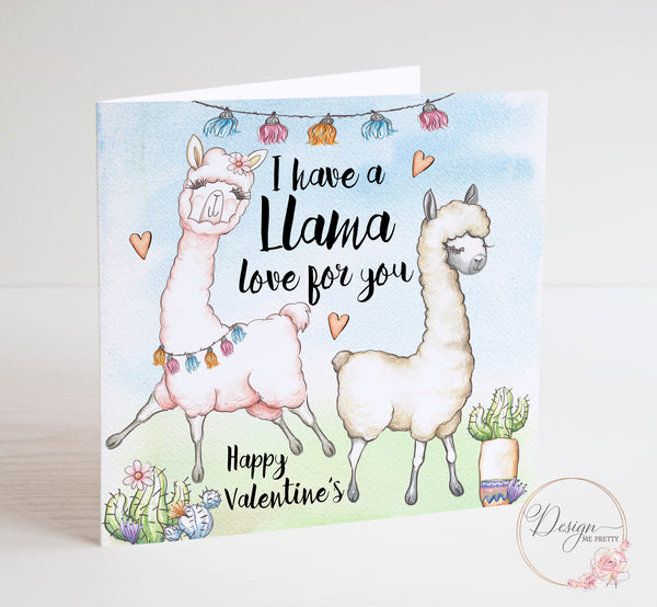 Llama Love for you - Valentines card