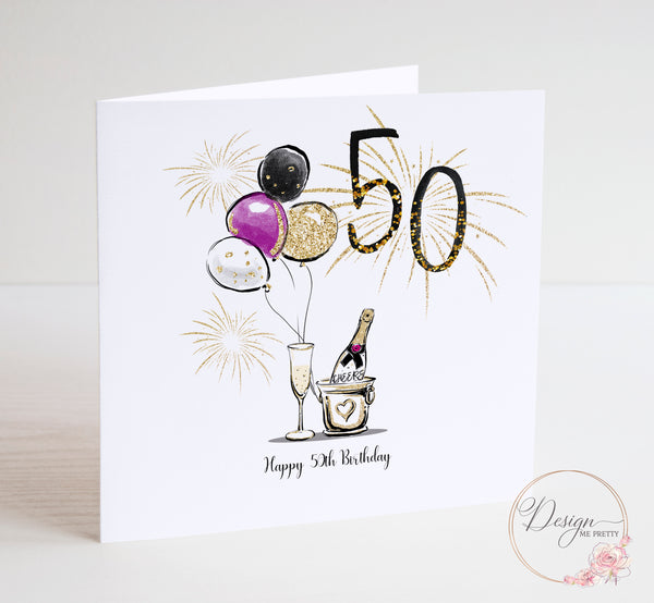 Personalised 50th Birthday Card