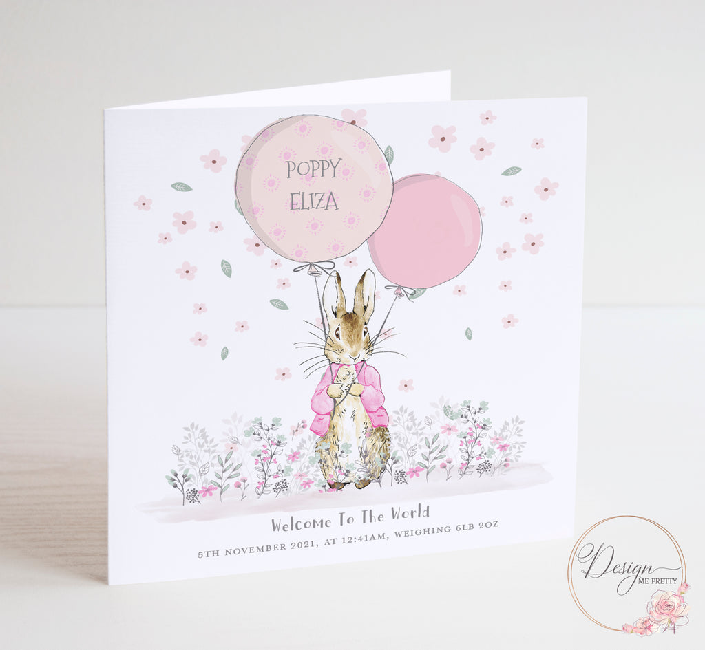 Peter Rabbit New Baby Card - Flopsy