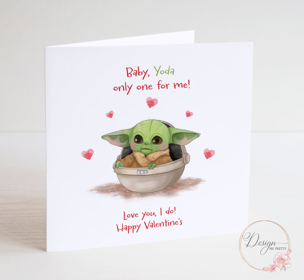 Baby Yoda Valentines Card - Mandalorian