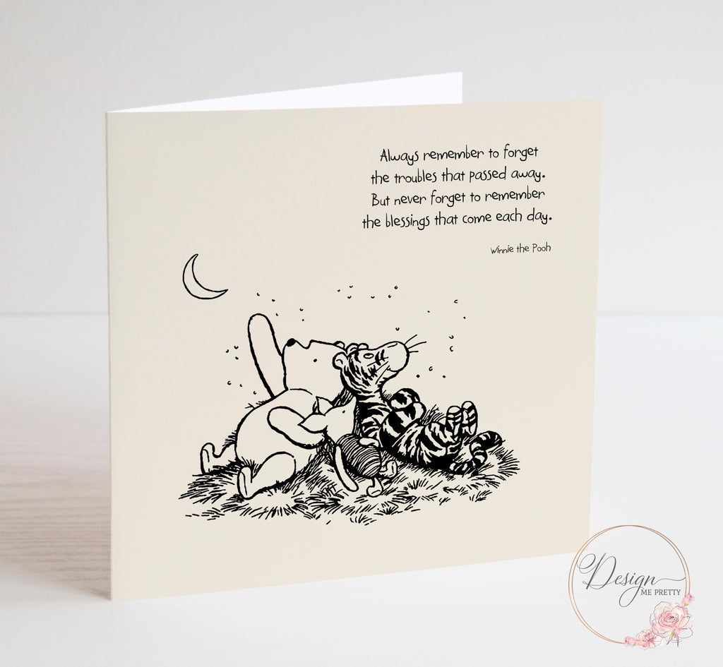 Winnie the Pooh Motivational Sentiment Card - Blessings