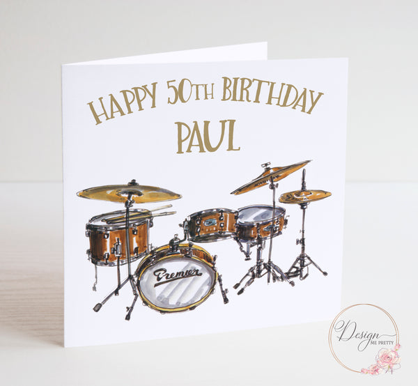 Drums Birthday Card