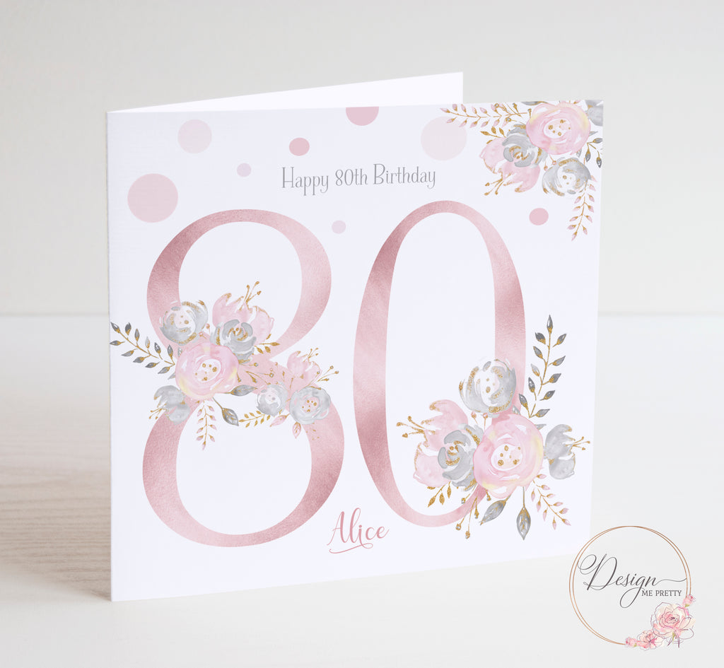 Personalised 80th Birthday Card