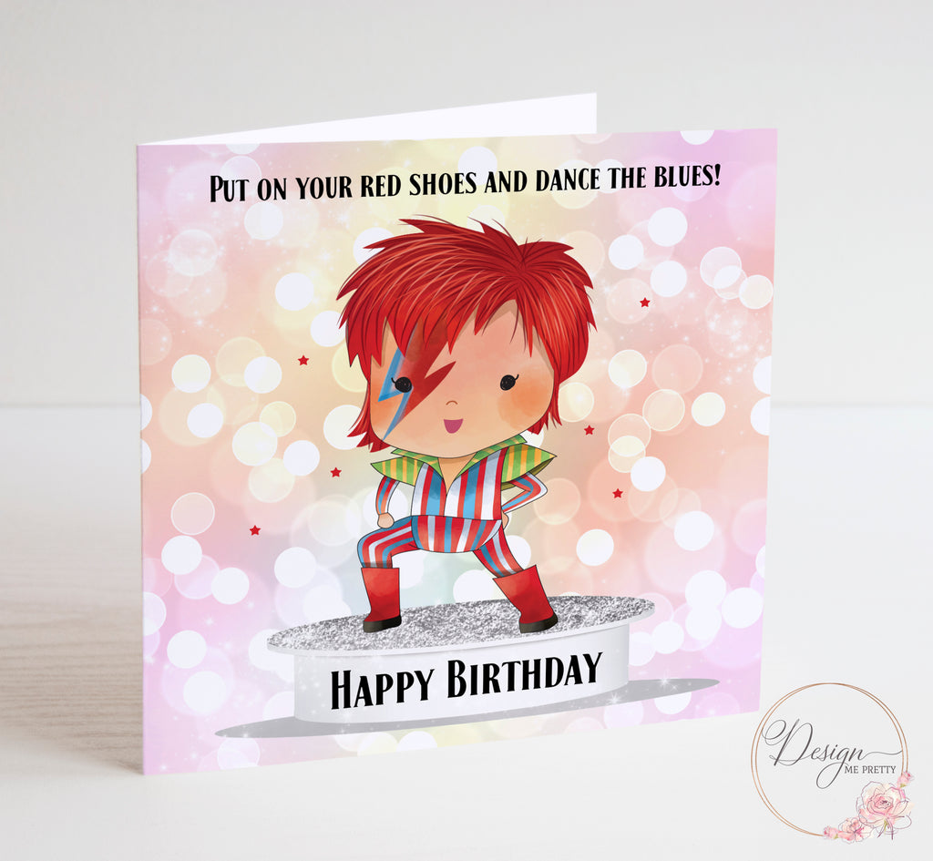 David Bowie Birthday Card - Red Shoes