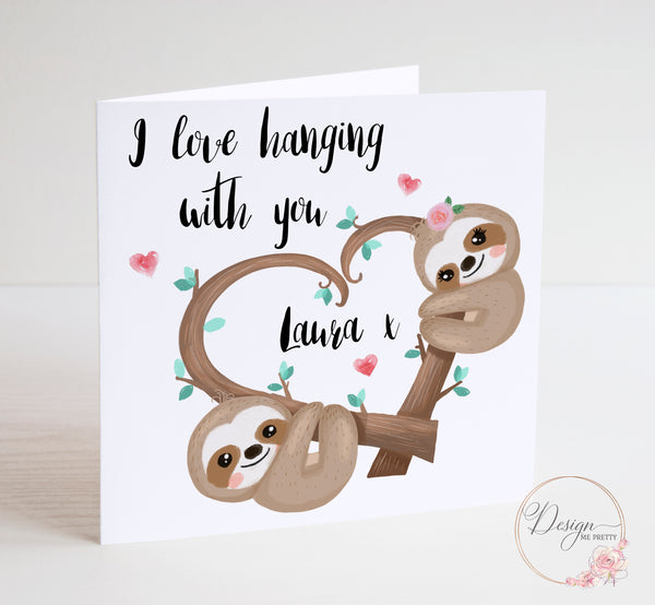 Cute Sloth Valentines/Anniversary Card