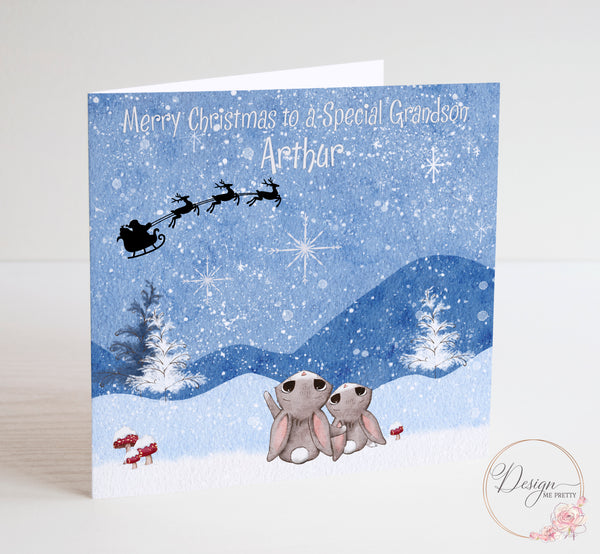 Cute Bunnies Christmas Card