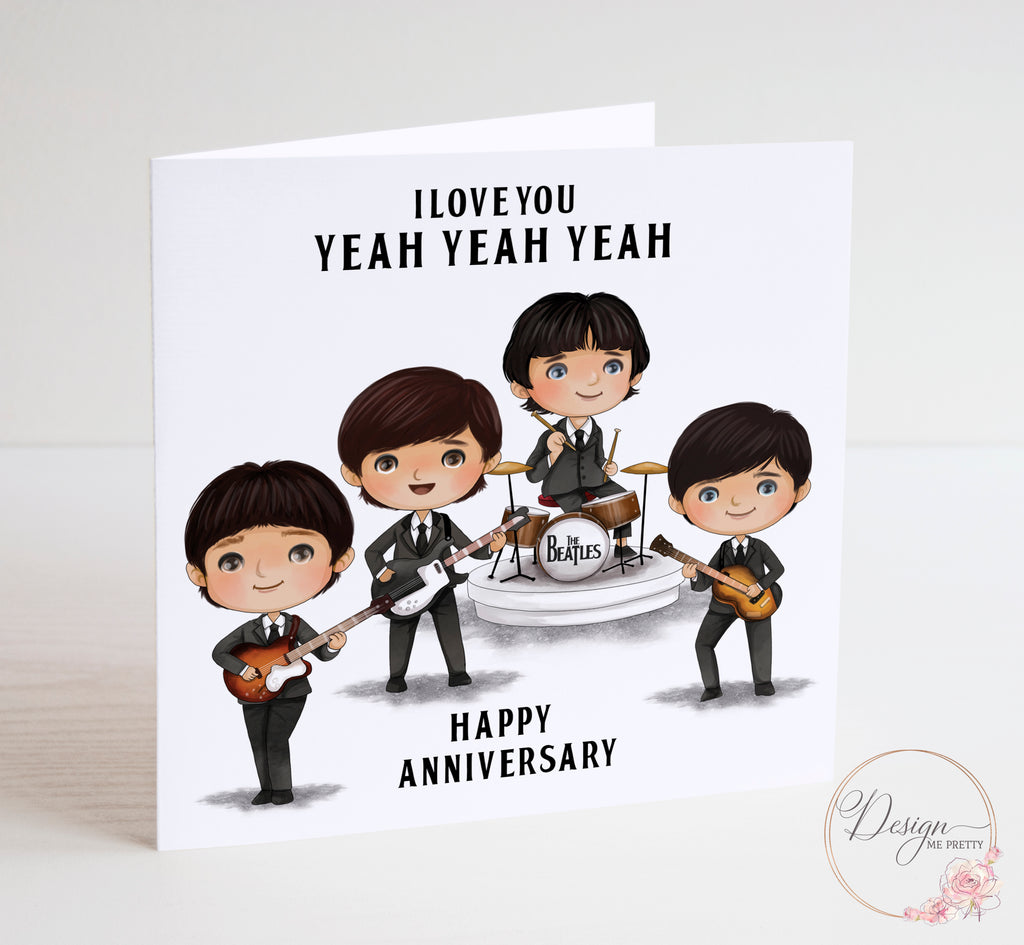 The Beatles Anniversary Card - I Love You Yeah Yeah Yeah