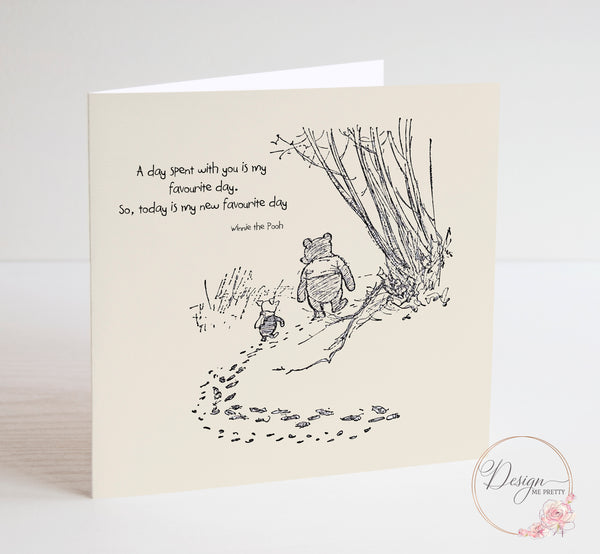 Winnie the Pooh Sentiment Card - Favourite Day