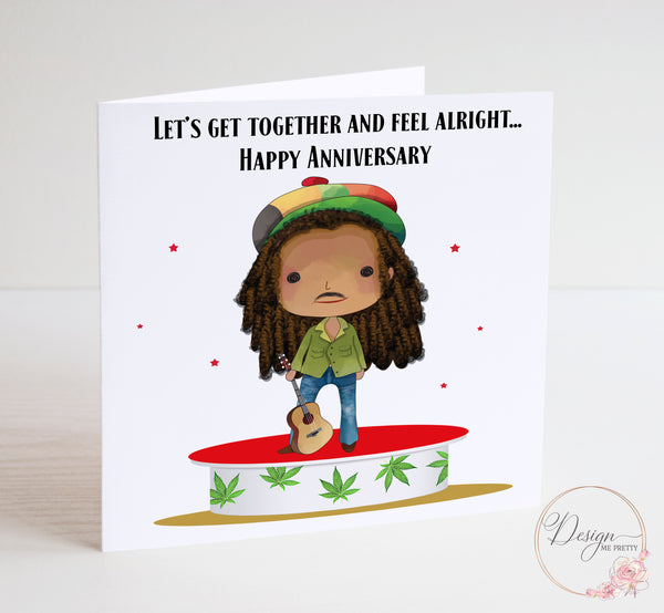 Bob Marley Anniversary Card - Let’s Get Together