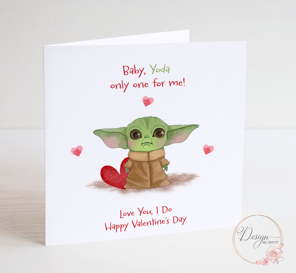 Baby Yoda Valentines Card - Mandalorian