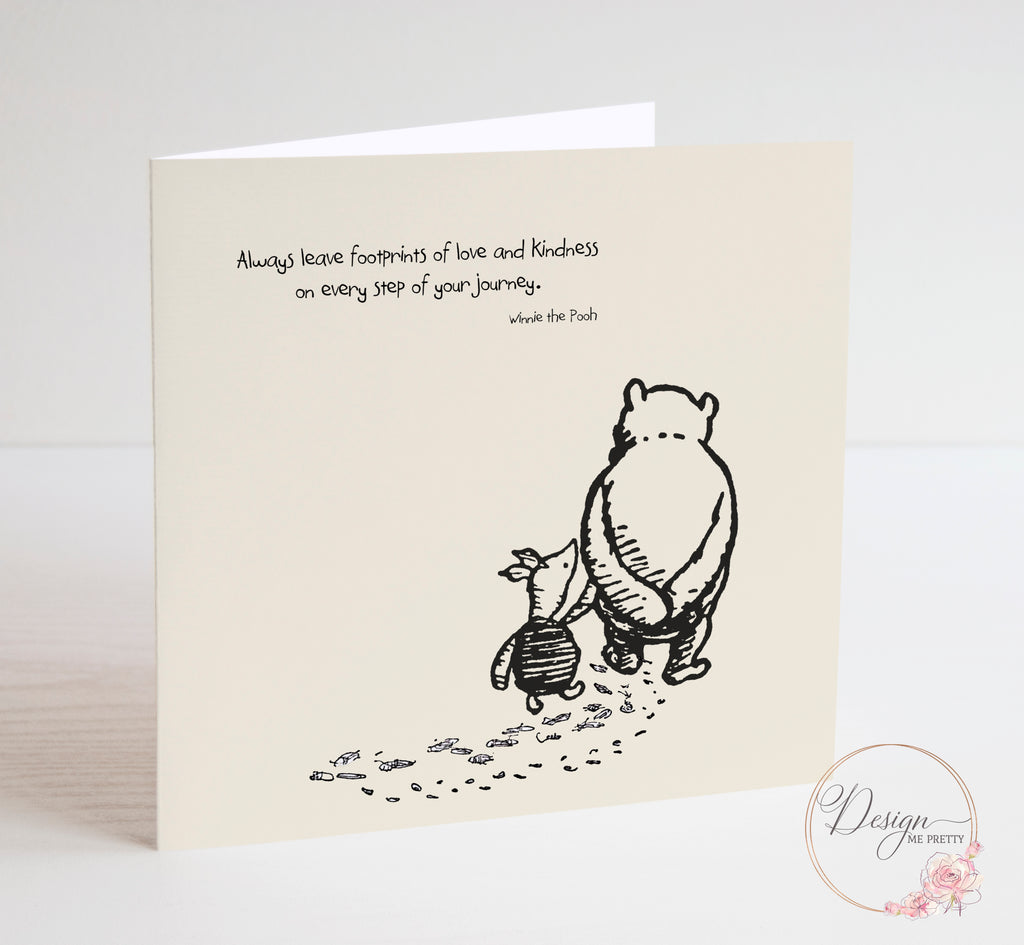 Winnie the Pooh Motivational Sentiment Card - Footprints