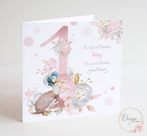 Jemima Puddleduck Girls Birthday Card