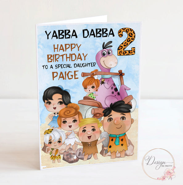 The Flintstones Birthday Card for Two Year Olds - YABBA DABBA TWO!