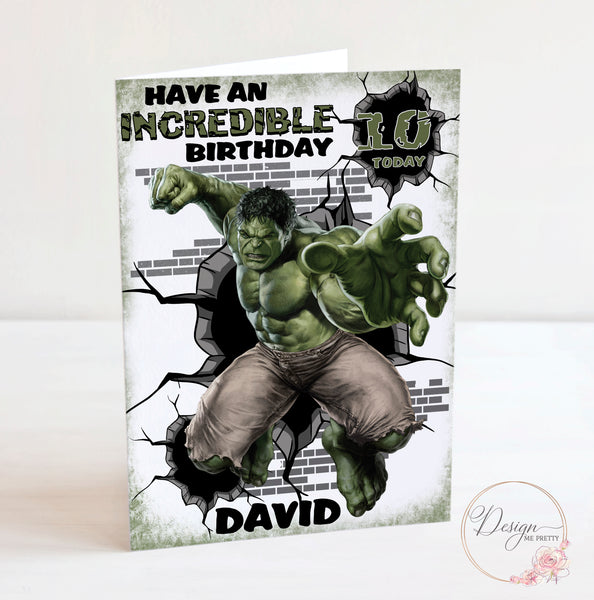 The Incredible Hulk Boys Birthday Card - Marvel