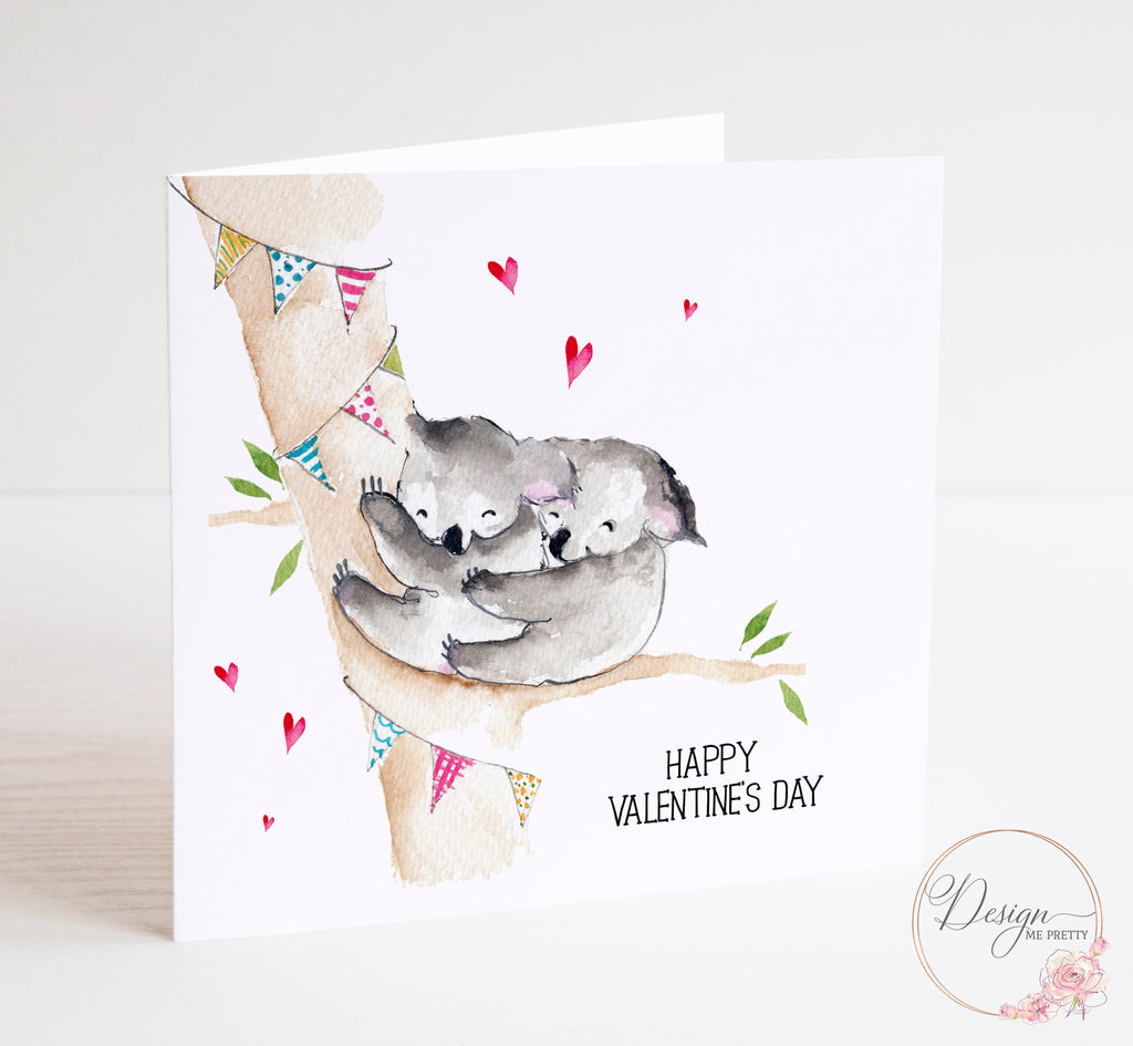 Koala Bear Personalised Valentines Card