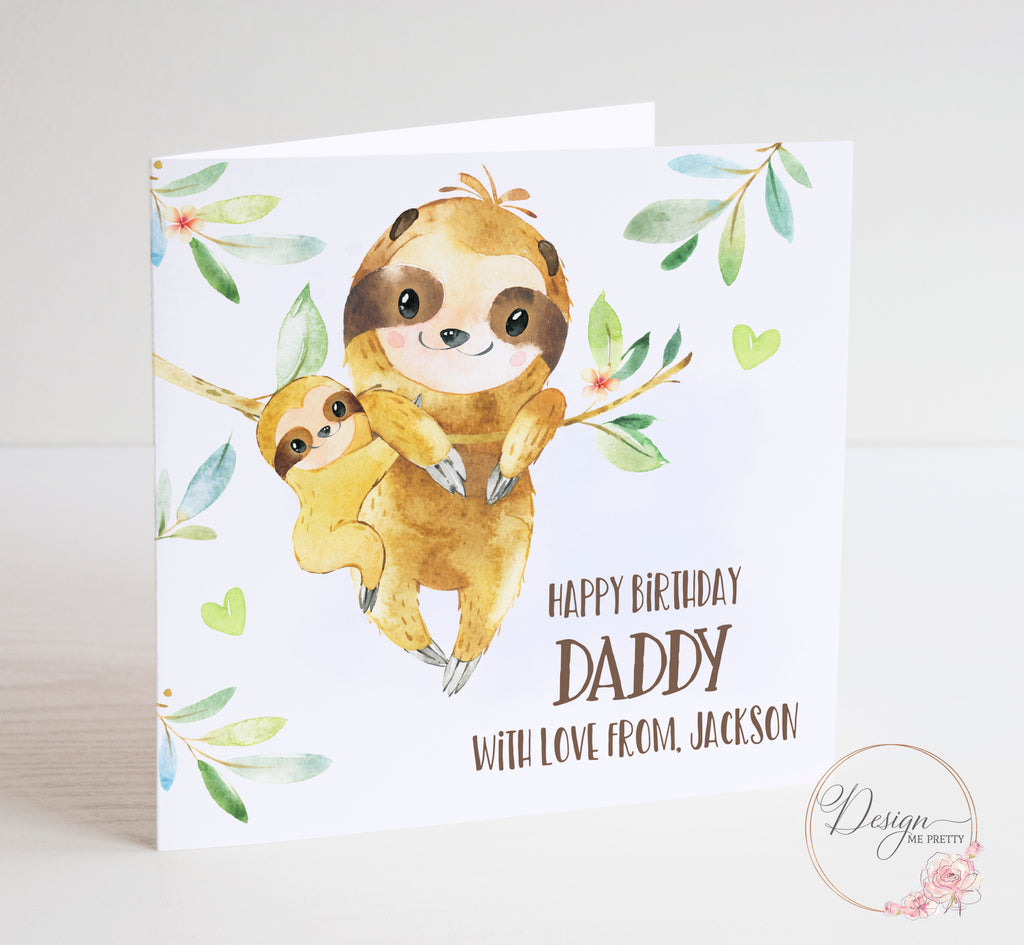 Sloth Birthday Card for Daddy