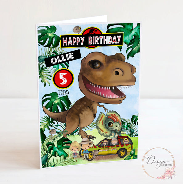 Jurassic Park A5 Birthday Card - T Rex