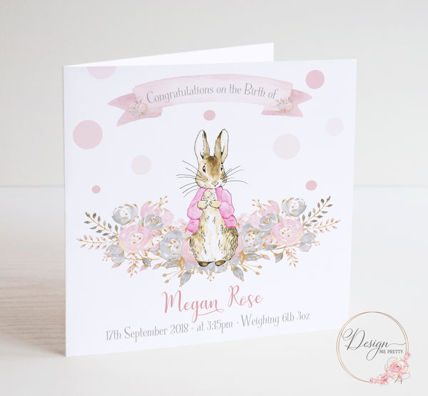 Peter Rabbit New Baby Card - Flopsy