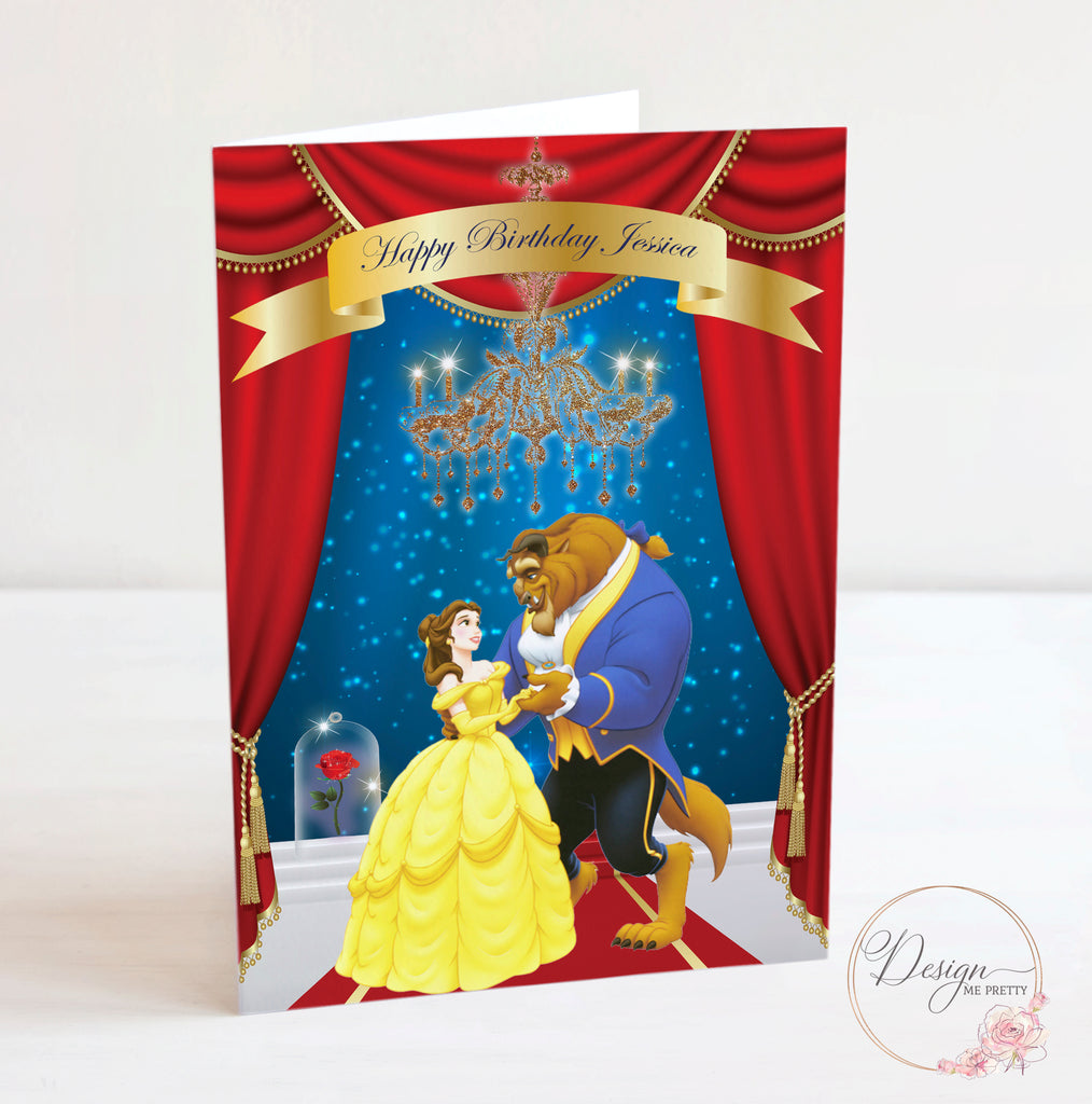 Beauty and the Beast Girls A5 Birthday Card