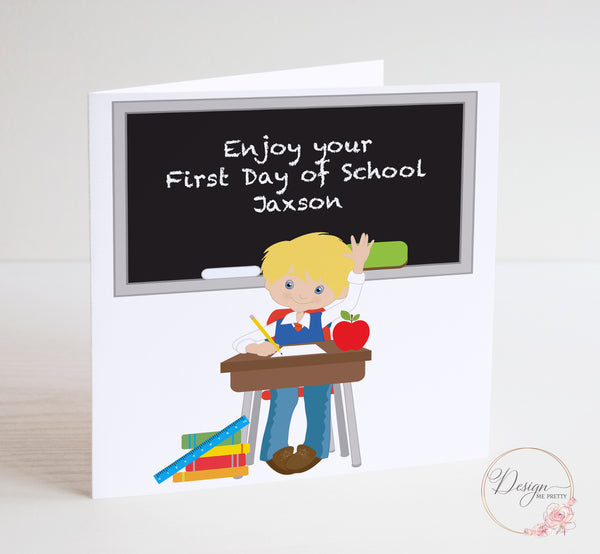 Boys First Day at School Card