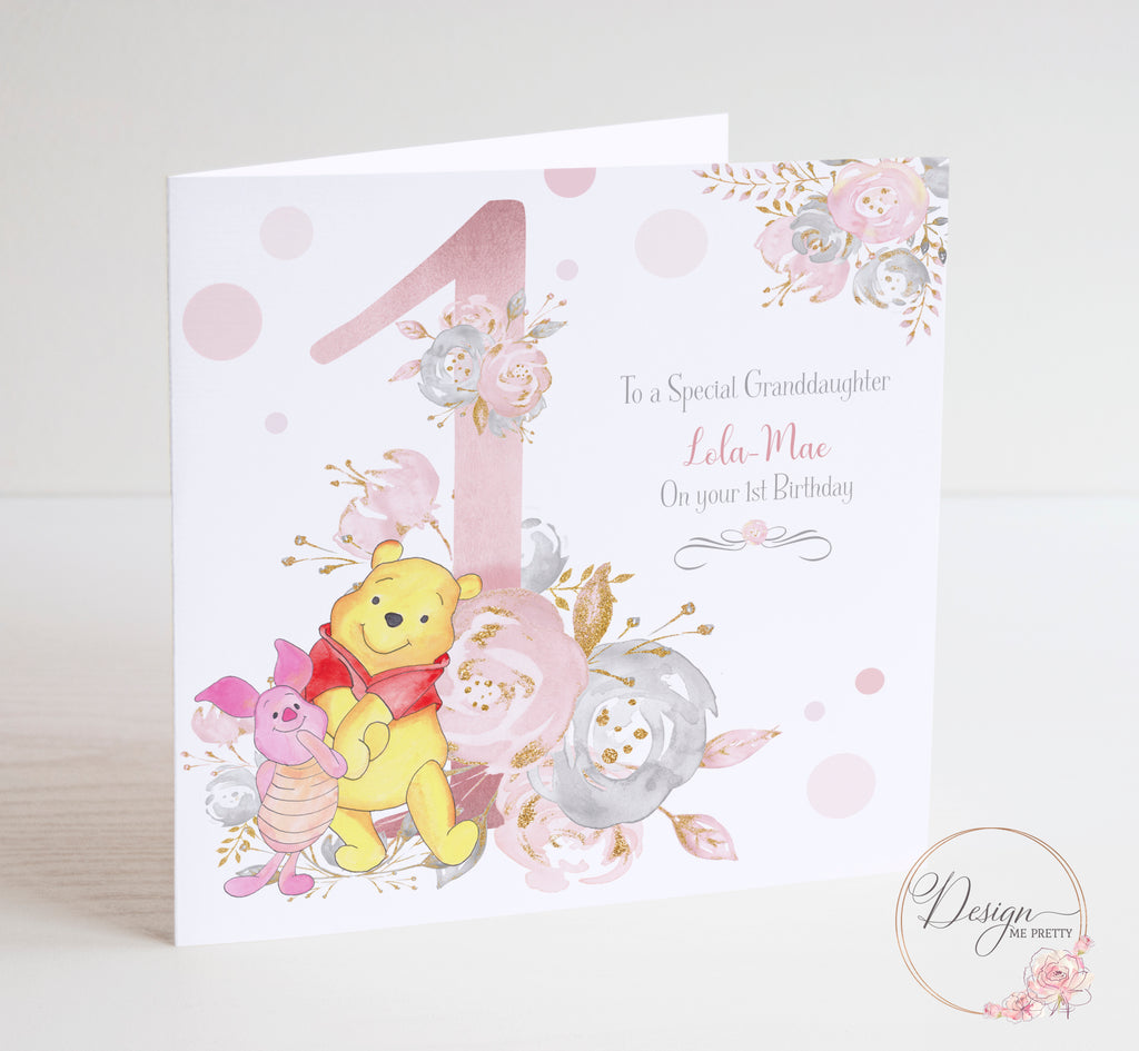 Winnie the Pooh Girls Birthday Card 1-9