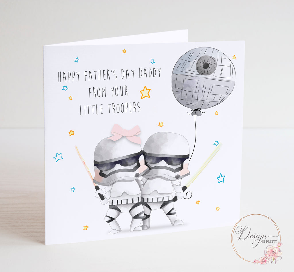 Star Wars Stormtrooper Father's Day Card - Boy & Girl Trooper