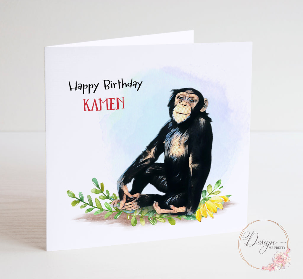 Chimpanzee Birthday Card