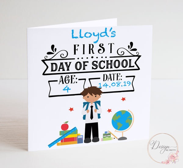 Boys First Day at School Card