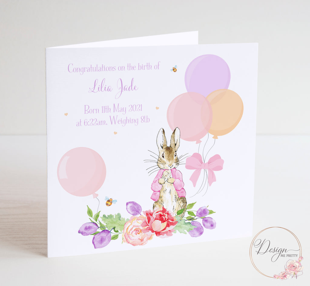 Peter Rabbit New Baby Card - Flopsy