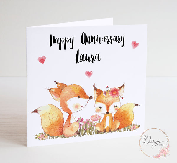 Cute Fox Anniversary Card