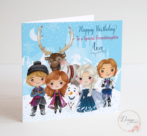 Frozen Girls Birthday Card - Elsa & Characters