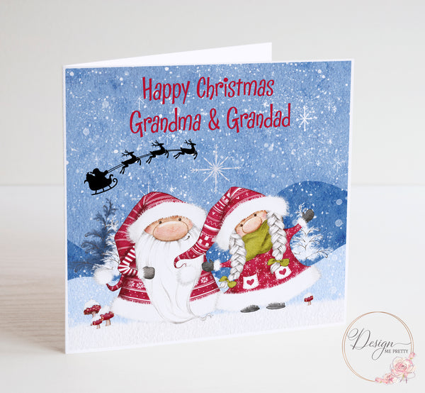 Gnomes Christmas Card for Grandparents