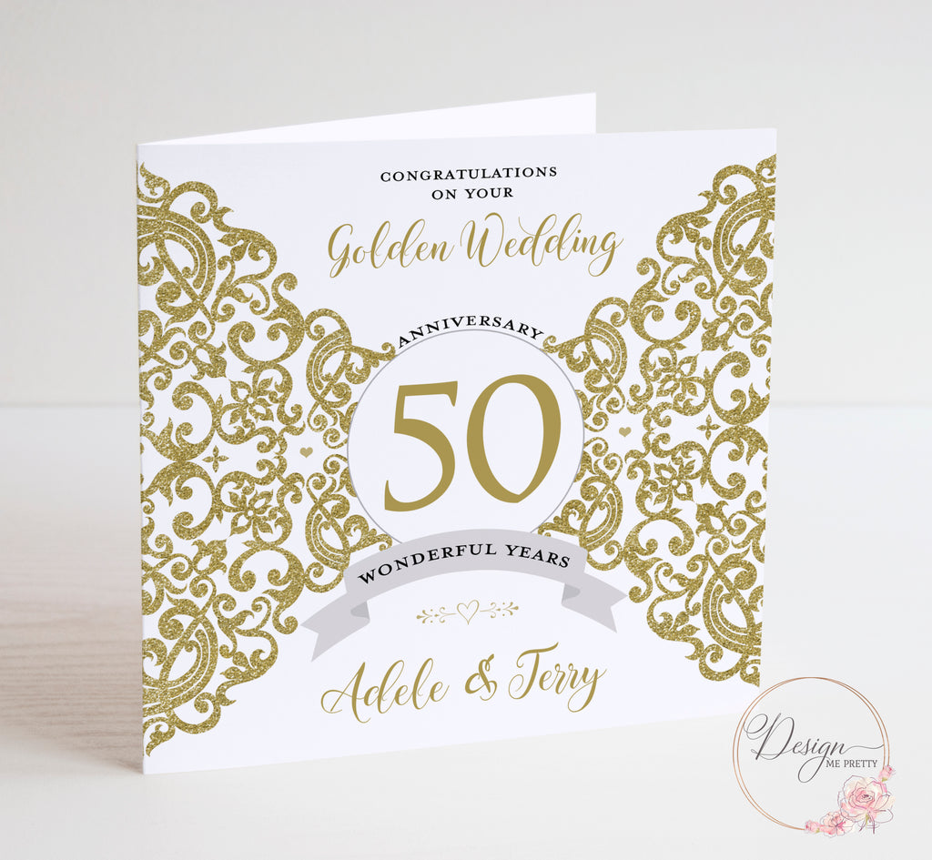 Golden Wedding Anniversary Card - 50 Years