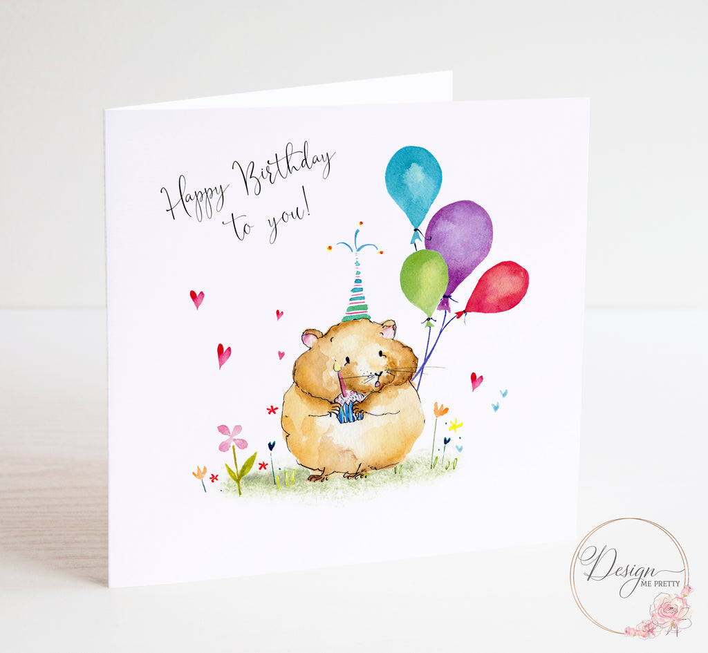 Hamster Birthday Card