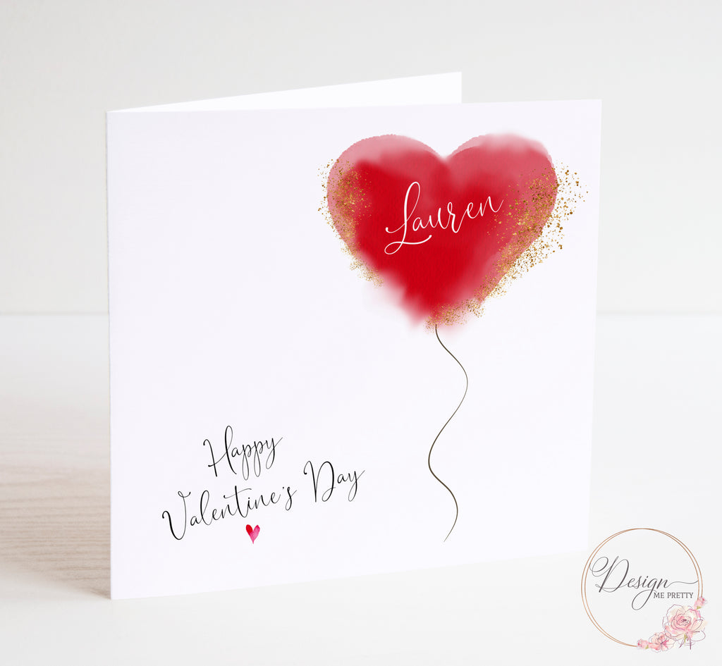 Personalised Balloon Valentines Card