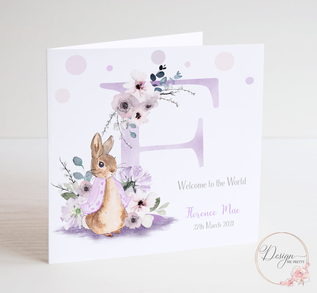 Peter Rabbit New Baby Card - Flopsy A-Z