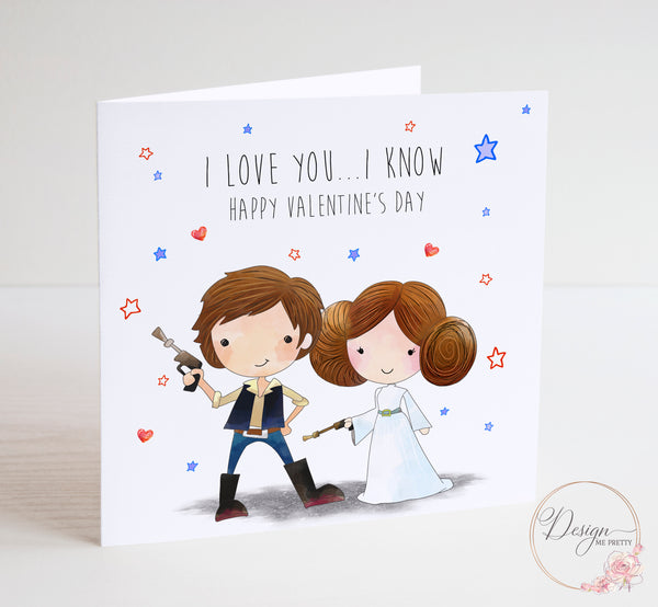 Star Wars Valentines Card - Princess Leia & Han Solo